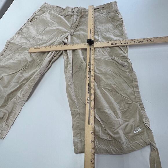 Nike Pants Womens Large Beige Capri Crop Drawstring Athletic Outdoor Spandex Y2K - Picture 7 of 7